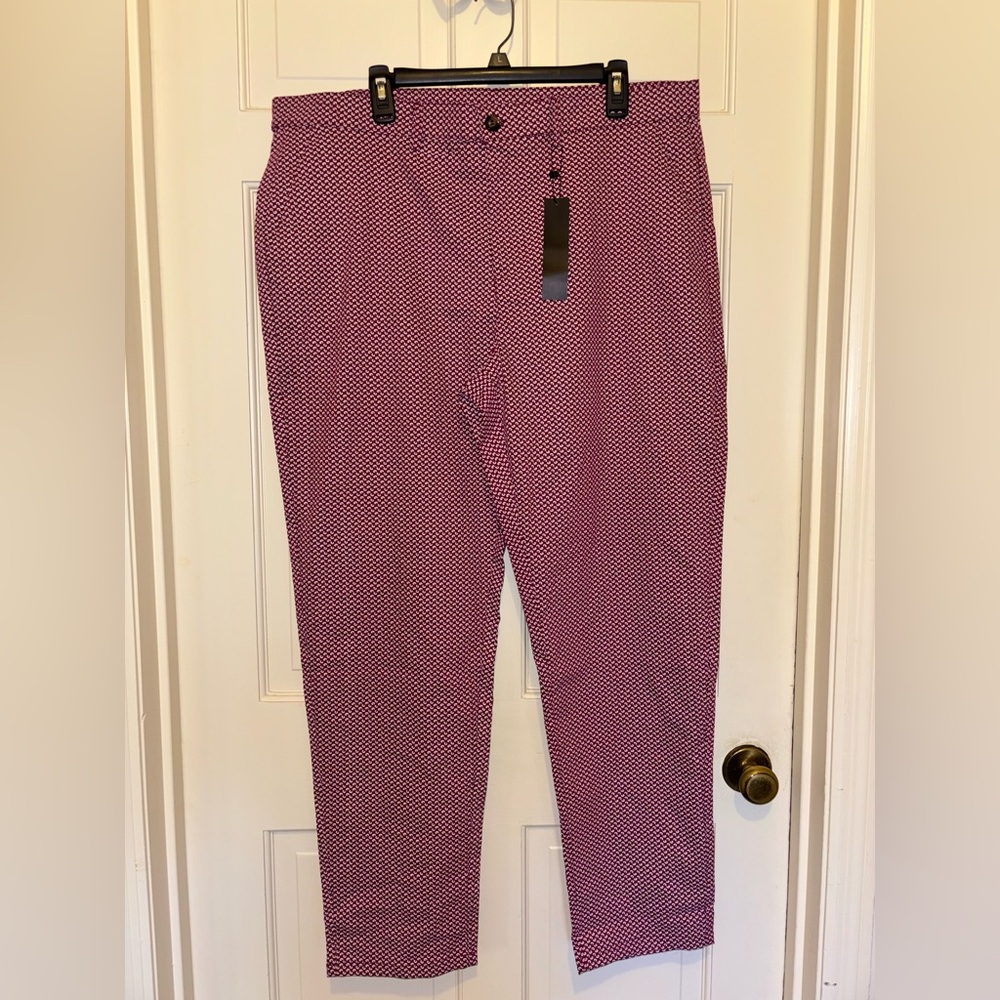 Men's crimson 69 Dress Pants art formal travel party holiday gifts formal golf